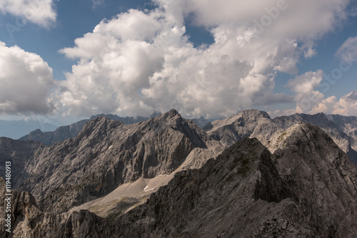 Karwendel mountains seen from Lampsenspitze in the mountains of Tyrol