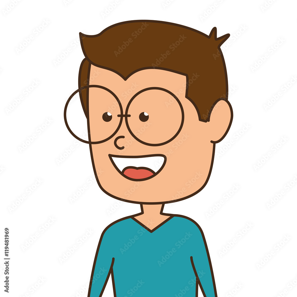 man smiling cartoon