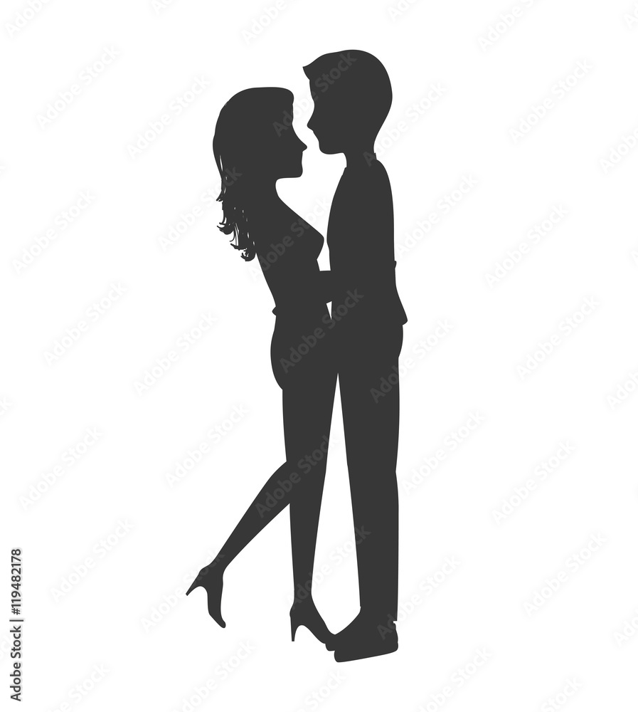 woman and man couple silhouette