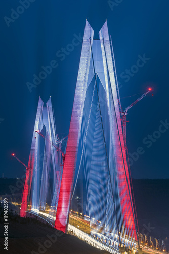 Canvas Print third bridge or yavuz sultan selim bridge at Night