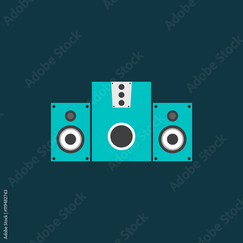 Music speakers flat icon