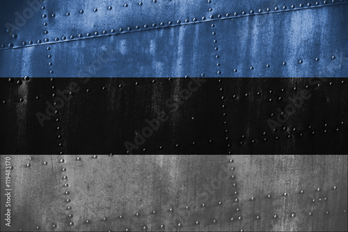 metal texutre or background with Estonia flag