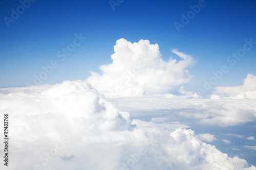 Above the clouds, view from airplane