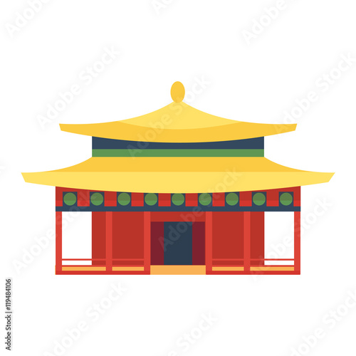 Chinese temple asia culture architecture and travel ancient building chinese temple. Chinese famous old structure temple, chinese religion. Beautiful china asia travel landmarks chinese temple vector.