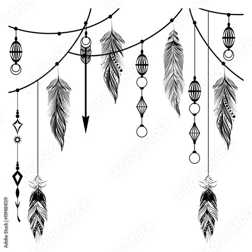 boho feather and arrows decoration