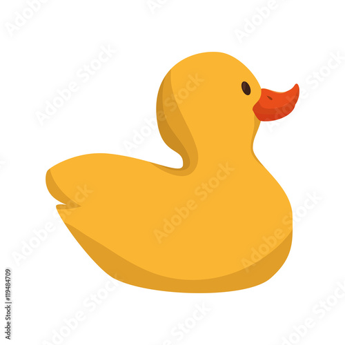 duck toy kid game child entertainment object vector illustration
