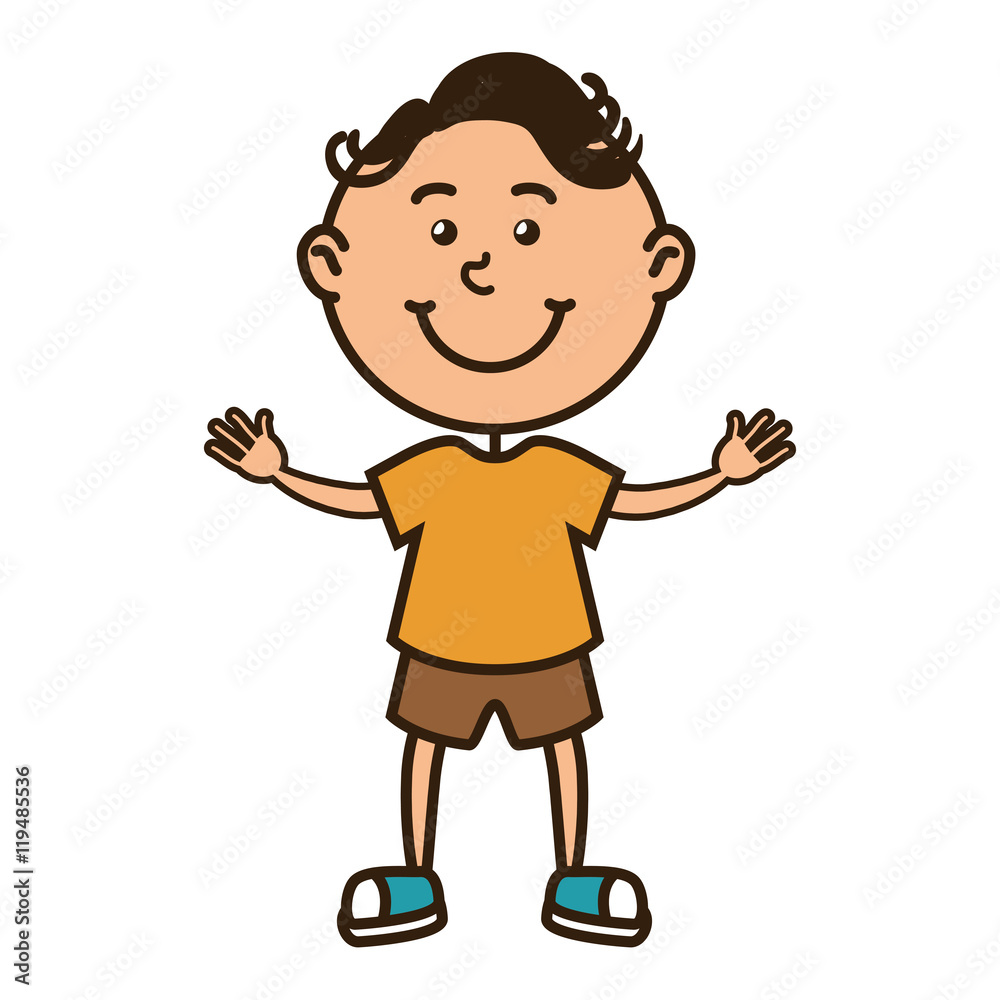 boy smiling happy child kid face cartoon vector illustration