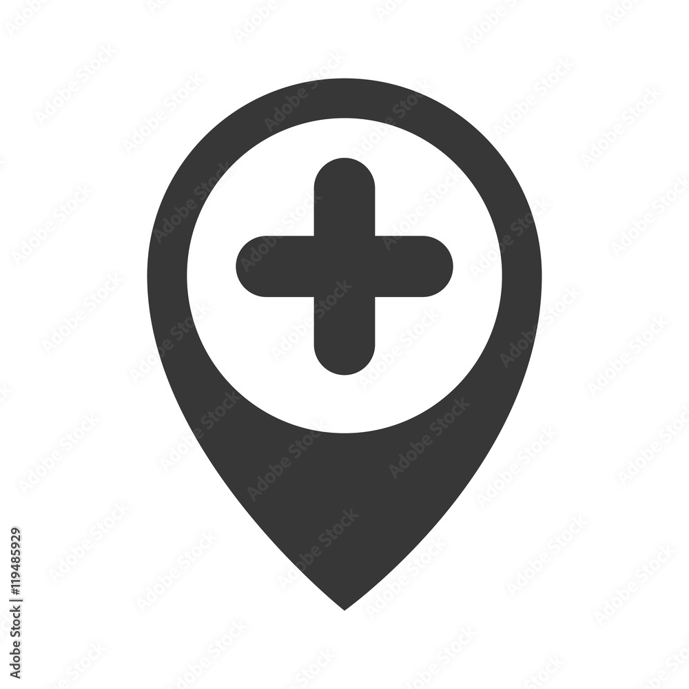 map pin hospital sign direction marker plus vector illustration map pin hospital sign direction marker plus vector illustration