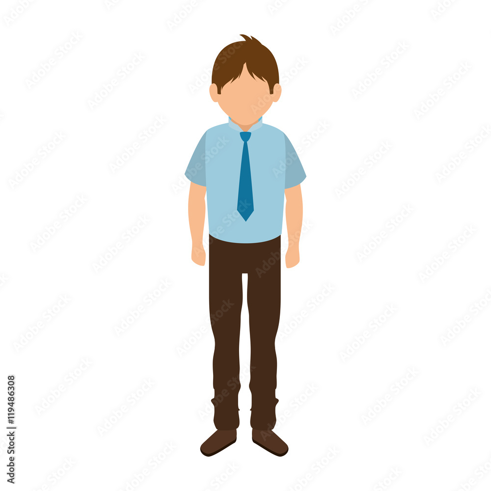 avatar man standing business person male wearing suit and tie cartoon vector illustration 