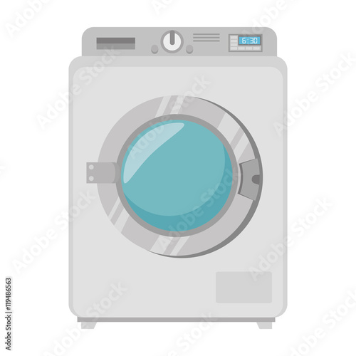 washing machine laundry techonology device clean clothes wash vector illustration
