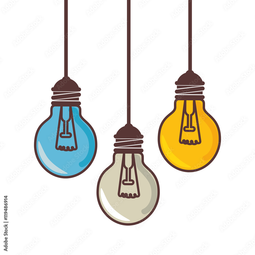 bulb power light hanging energy electricity object vector illustration bulb power light hanging energy electricity object vector illustration