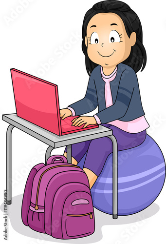 Kid Girl Laptop Exercise Ball
