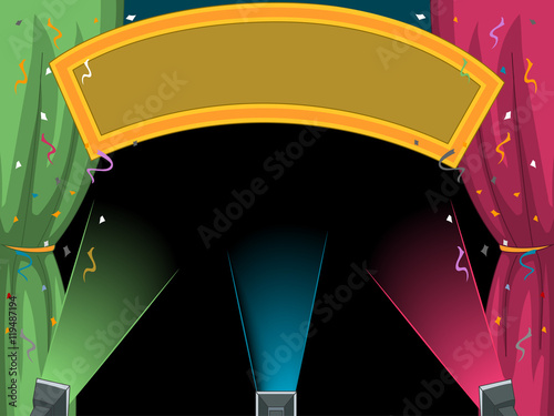 Stage Lights Confetti Banner