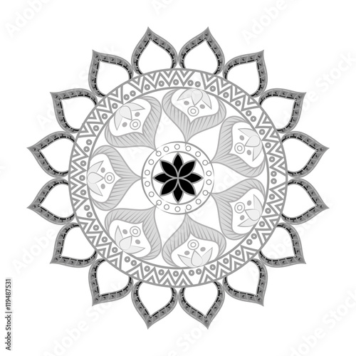 bohemian mandala ethnic vintage decorative floral pattern element vector illustration