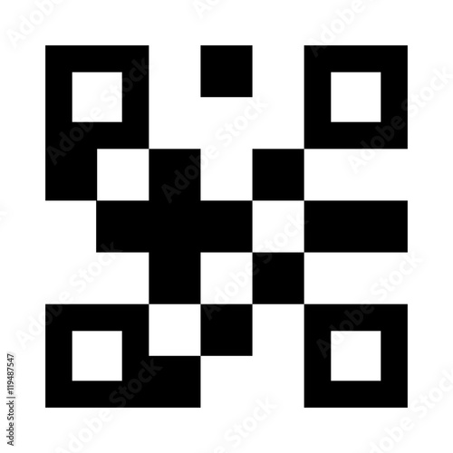 qr quick response code black squares barcode technology vector illustration