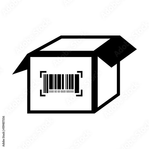 box barcode with serial number data information scanner vector illustration