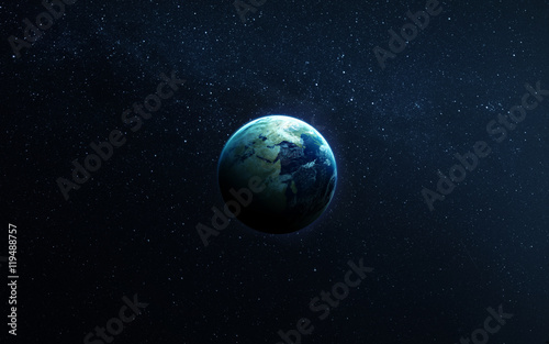 The Earth from space showing all they beauty. Extremely detailed image, including elements furnished by NASA. Other orientations and planets available. photo