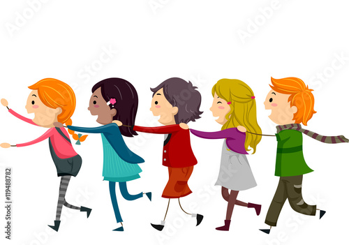 Foto Stickman Kids Human Train