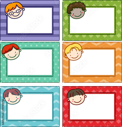 Stickman Kids Name Boys Stock Vector Adobe Stock