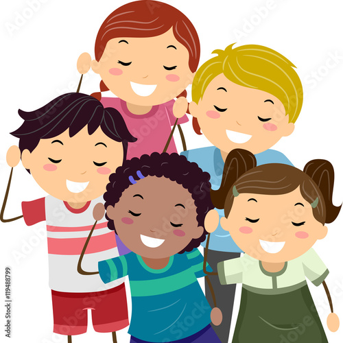Stickman Kids Listening