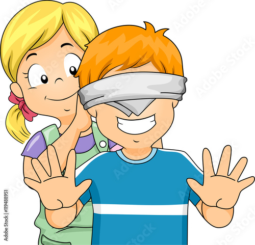 Kids Girl Blindfold Boy Game