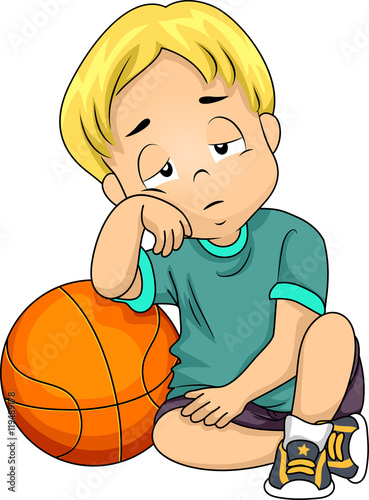 Kid Boy Basketball Tired