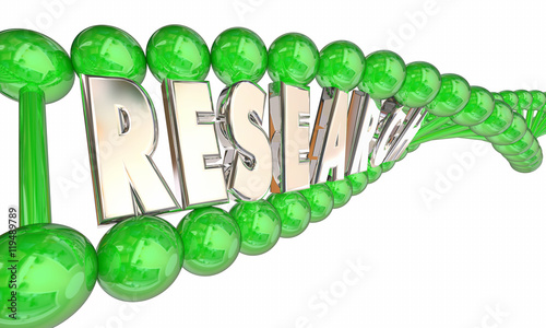 Research DNA Biotech Medical Word Strand 3d Illustration