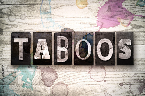 Taboos Concept Metal Letterpress Type photo