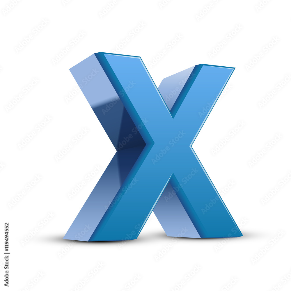 Obraz premium 3d blue letter X