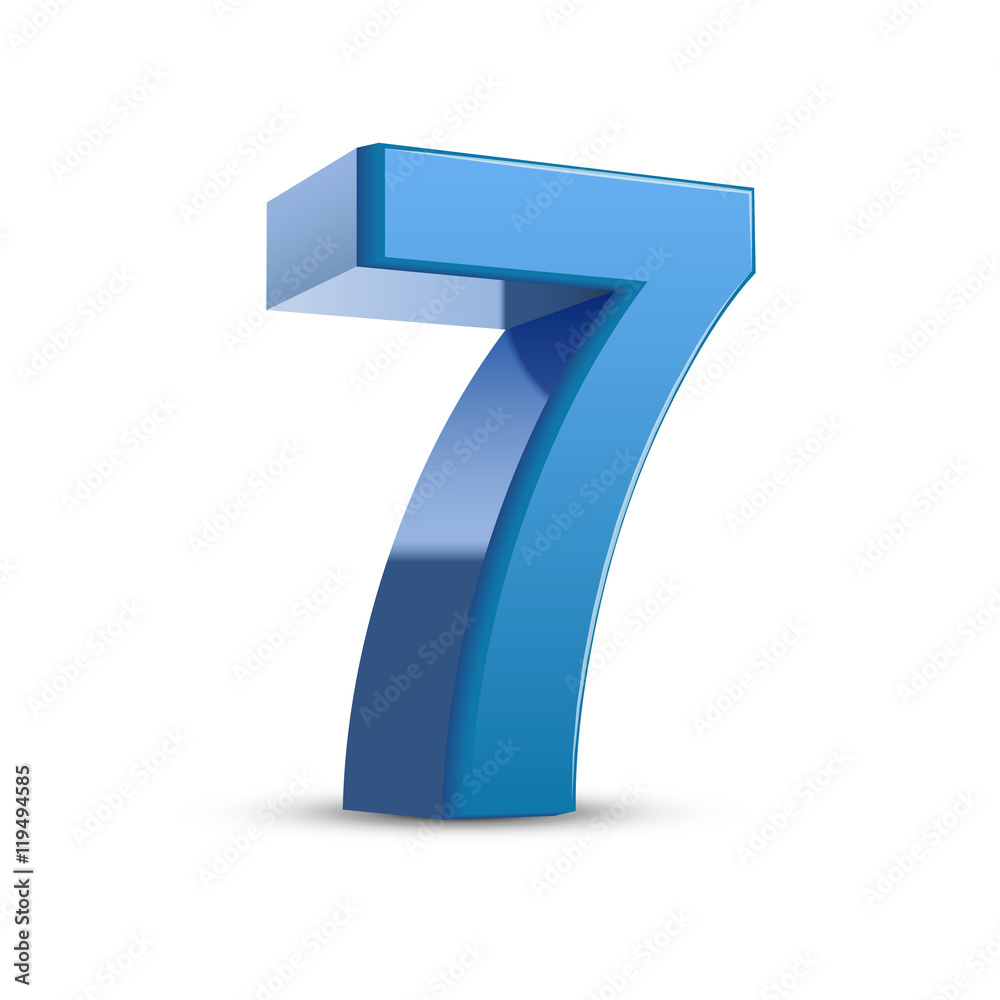 3d shiny blue number 7 3d shiny blue number 7