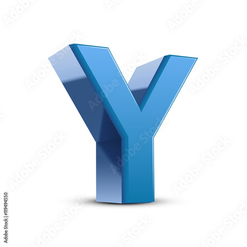 3d blue letter Y