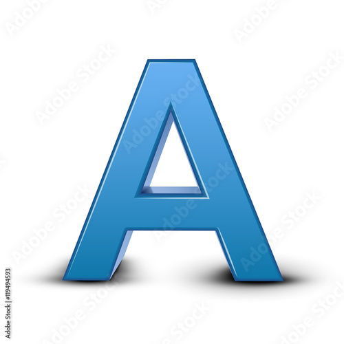 3d blue letter A