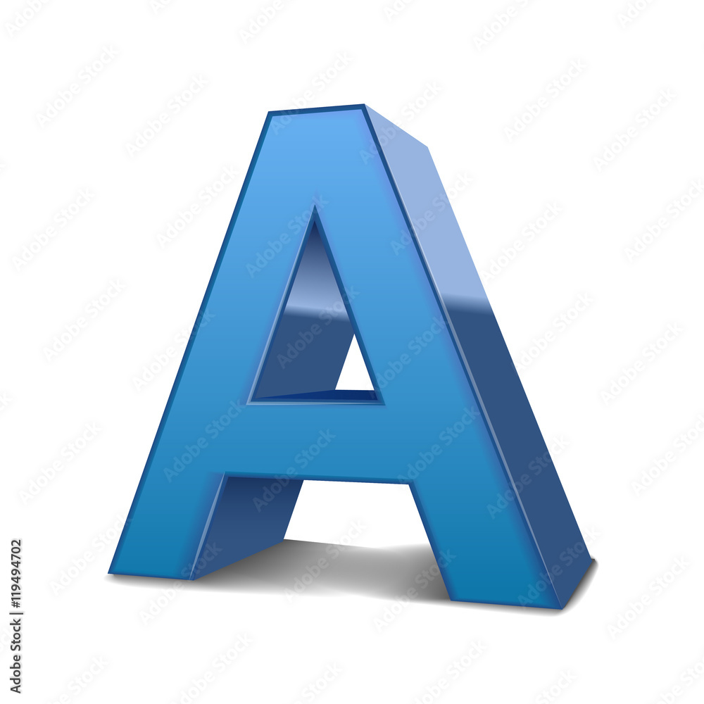 3d blue letter A 3d blue letter A