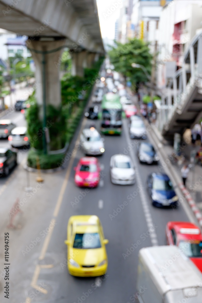 Abstract Blur of Traffic jam in rush hour