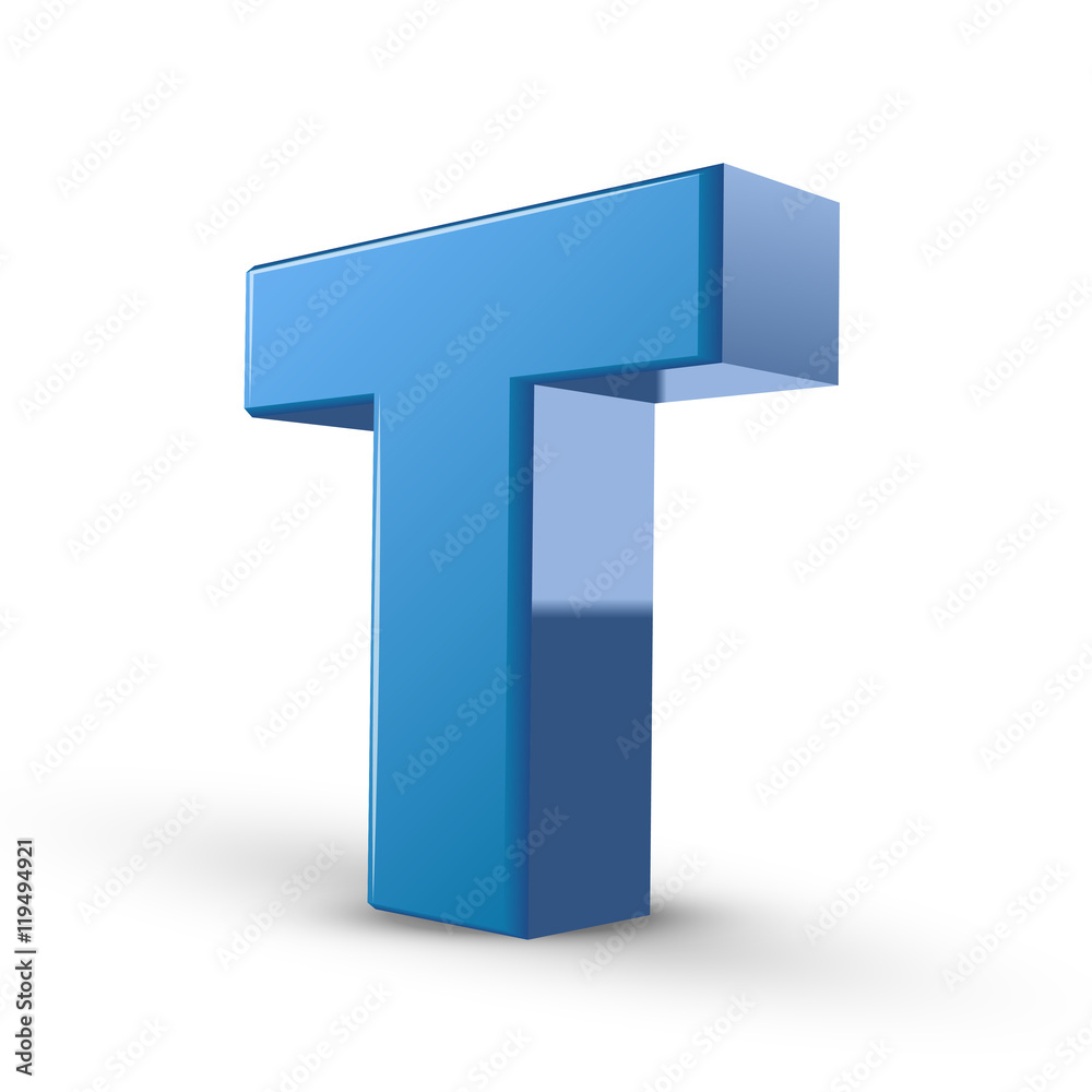 3d blue letter T 3d blue letter T