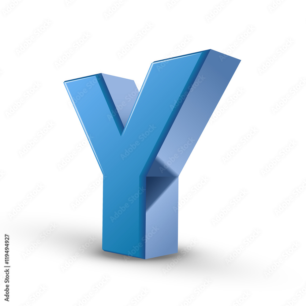 3d blue letter Y 3d blue letter Y