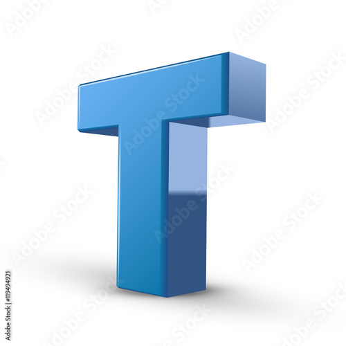 3d blue letter T