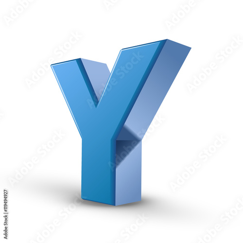 3d blue letter Y