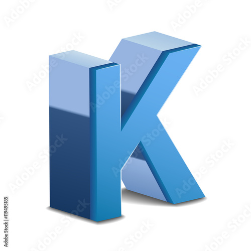 Free Download 3d blue letter K - GFXLoad