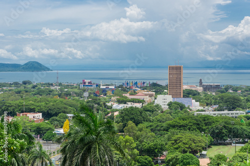 Managua view from Loma de Tiscapa. Managua capital of Nicaragua.