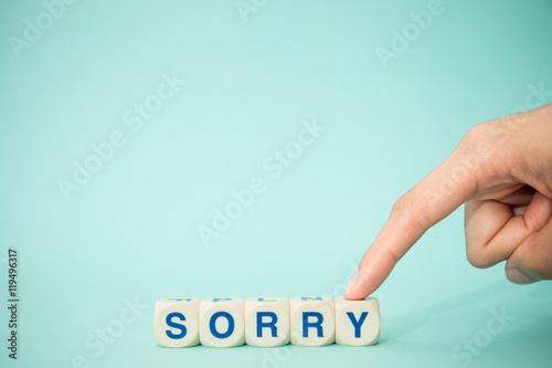 Word "SORRY" with blocks