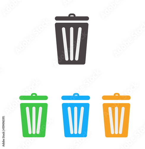 Trash icon Set, Bin icon Set