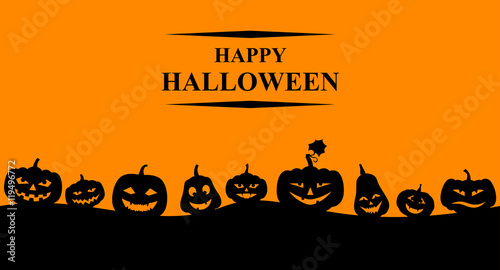 Halloween banner with pumpkins