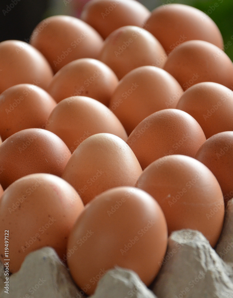 fresh eggs at the market.