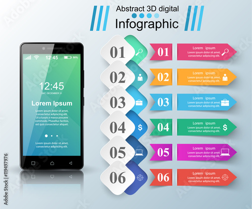 3D infographic. Smartphone icon.