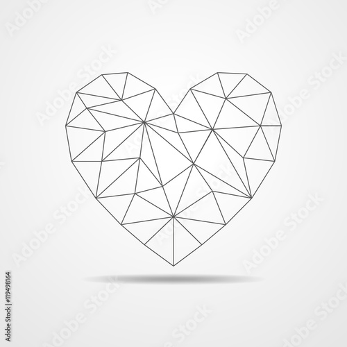 Heart in triangular design - vector illustration.