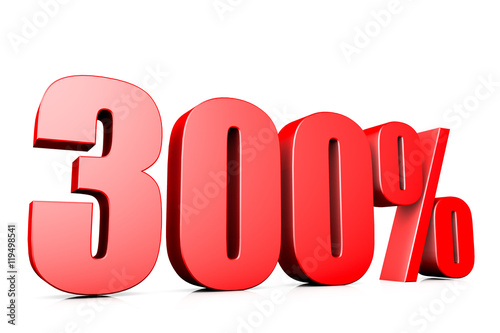 3d illustration sign of 300%