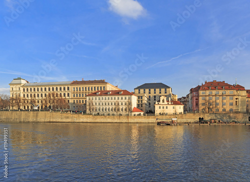 Prague buildings view from river © sea and sun