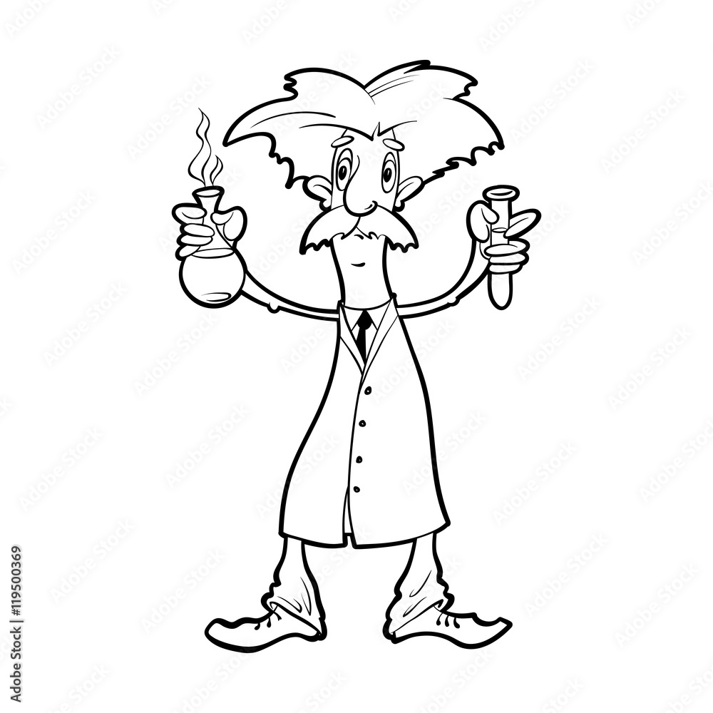 scientist with flasks scientist with flasks