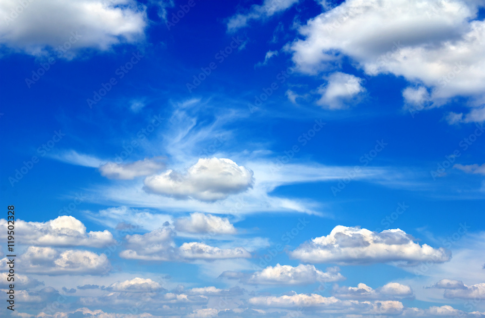Blue sky with a cumulus and cirrus clouds Blue sky with a cumulus and cirrus clouds